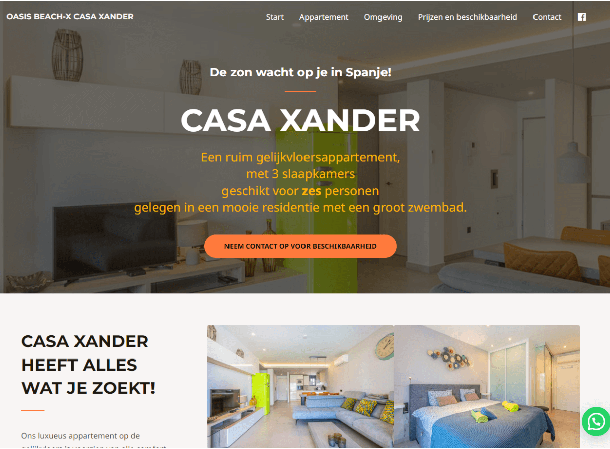 Website Oasis Beach-X Casa Xander: www.oasisbeachx-casa-xander.be